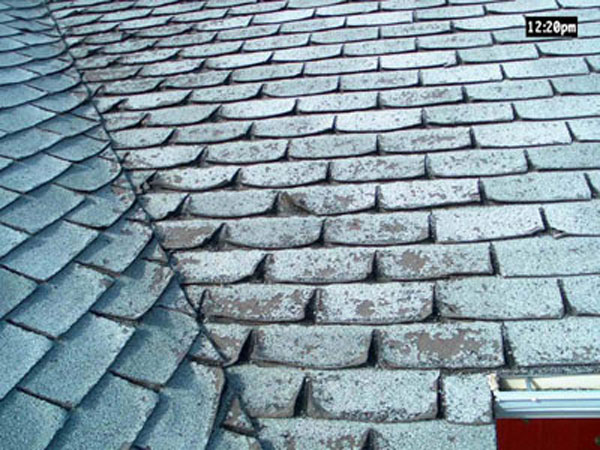 Distressed Asphalt - Asphalt shingles lose their granules over the years. Visible signs of distressed asphalt shingles in need of replacement are pieces of torn shingles, curled tab corners, and centerline cracks. If your shingles display any of these signs, contact Bricor Roofing today!